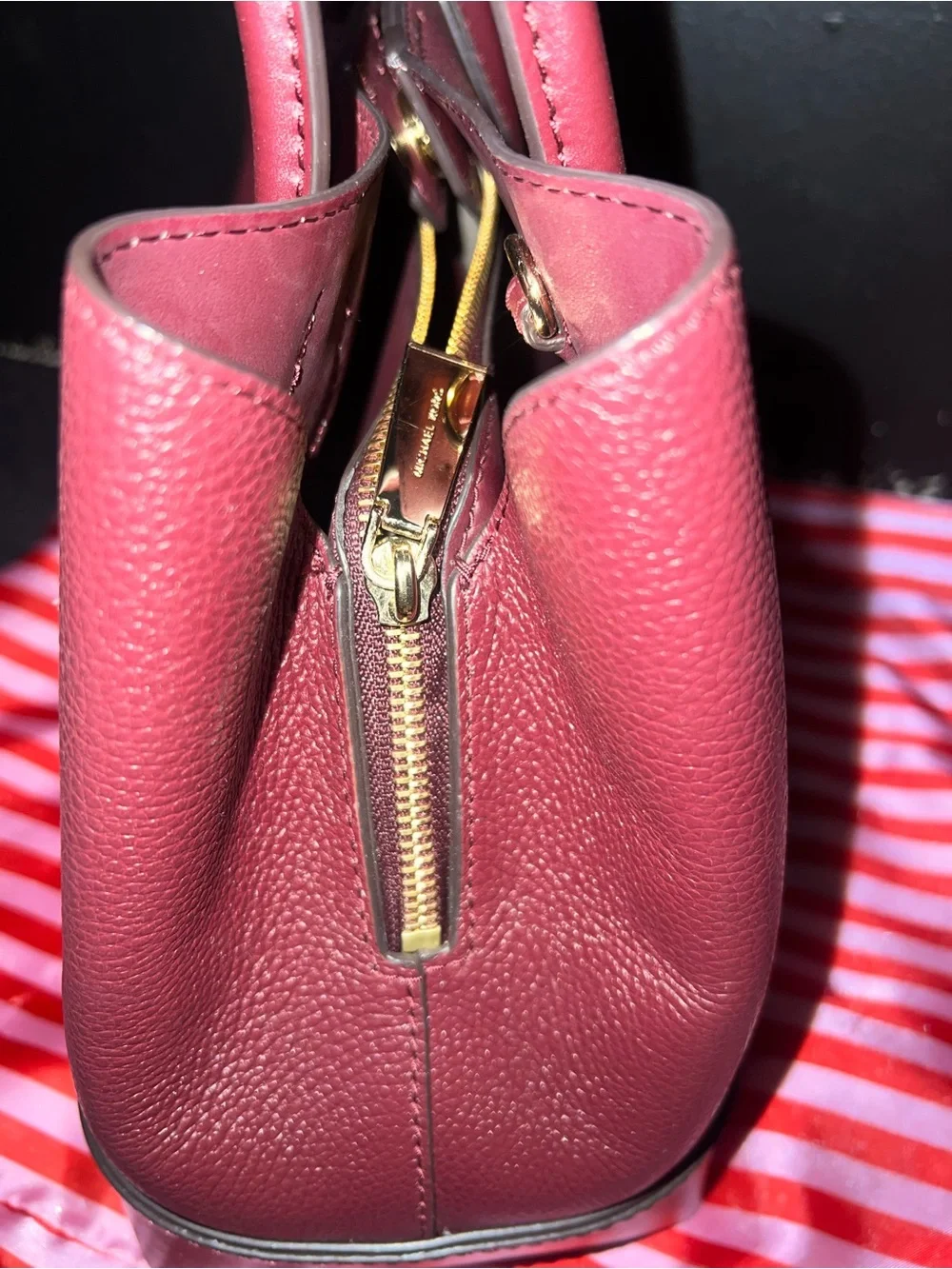 Michael Kors Mercer Gallery Medium Leather Satchel in Oxblood